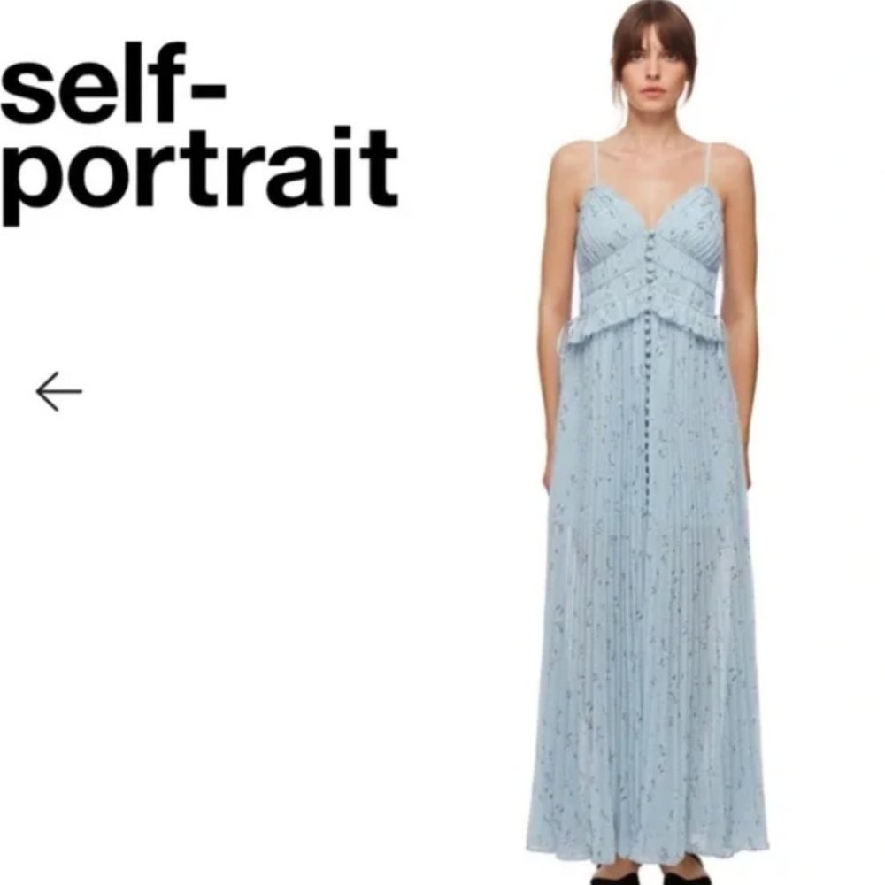 Self Portrait Metalic Floral Maxi